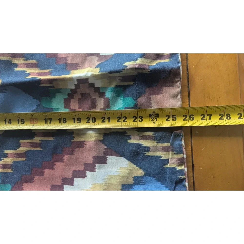 90 Southwestern‎ Ikat Pillow Shams Set of 2 Blue Brown Teal Geometric 26x30 Euro